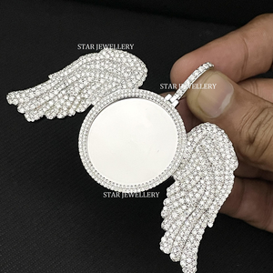Colgante de Alas de Ángel con Diamantes Cultivados en Laboratorio, Chapado en Oro de 10K, Estilo Hip Hop, Unisex, Personalizado, Brillante, de STAR JEWELLERY - Product Image 5