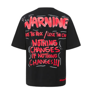 เสื้อยืดแนวสตรีทแวร์แนววินเทจโอเวอร์ไซส์หรูหราผ้าฝ้าย100% เป็นมิตรกับสิ่งแวดล้อม - Product Image 2