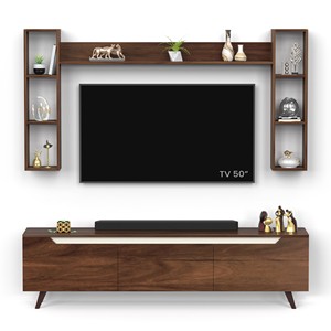 Blesky Miltra TV Unit Set Top Box Stand con estantes de pared para libros y decoración Display Unit Ideal para TV de 55 pulgadas - Product Image 6