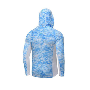 เสื้อยืดตกปลาแขนยาวสำหรับผู้ชายมีการป้องกันยูวีระบายอากาศได้ดีผ้าถักโพลีเอสเตอร์ - Product Image 3