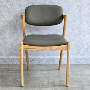 KAI <b>Dining</b> <b>Chair</b> with High Back Minimalist Design Ash Wood Frame PU Leather Upholstery Solid Feature for Living Room GCF139 - Product Image 3