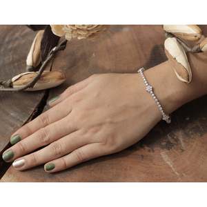 สร้อยข้อมือเพชรเลี้ยงในห้องปฏิบัติการ 3.5 กะรัต 6-7.5 นิ้ว ทองคำขาว 10k/14k ของขวัญวันครบรอบที่สมบูรณ์แบบสำหรับเธอ - Product Image 1