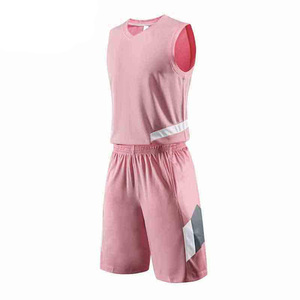 ชุดบาสเก็ตบอลแฟชั่นสุดฮิต ระบายอากาศได้ดี ผลิตจากโพลีเอสเตอร์ แบบยูนิเซ็กซ์ พร้อมโลโก้สั่งทำได้ มีตัวเลือกสีและขนาด แขนสั้น - Product Image 2