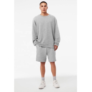 BellaCanvas suéter de gran tamaño ropa activa hombres personalizado cuello redondo liso sudaderas con capucha hombres de gran tamaño Heather gris suéter - Product Image 2