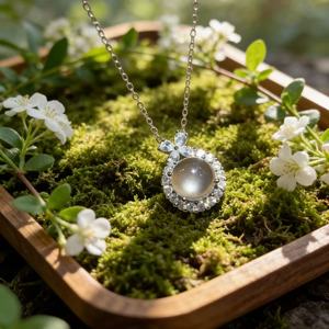 Elegante Collar de Plata de Ley S925 con Colgante de Jade Espuma de Agua, Gema de Jade Albite, Amuleto para Mujer, Joyería Fina, Regalo - Product Image 6