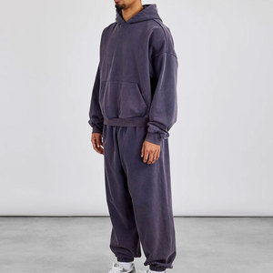 Conjunto Deportivo de Hombre, Estilo Holgado, con Cremallera, 500 GSM, Algodón, con Logotipo Personalizado, Sudadera con Capucha y Pantalones Deportivos, Calidad Premium - Product Image 2