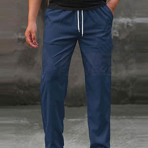Pantalones de hombre hechos a medida, de alta calidad, 100% algodón, lona, patrón recto, estilo informal, transpirable, respetuoso con el medio ambiente - Product Image 4