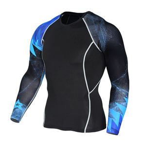 เสื้อแขนยาวแนบเนื้อสำหรับผู้ชายผ้าสแปนเด็กซ์/ โพลีเอสเตอร์ระบายอากาศเป็นมิตรกับสิ่งแวดล้อม - Product Image 6