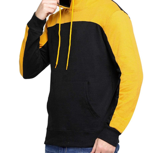 Yellow & <b>Black</b> Color <b>Men</b> New Design <b>Hoodies</b> Autumn <b>Men</b> Fashion Simple Top Solid Color Casual Cotton Blended <b>Hoodies</b> <b>Men</b> - Product Image 2