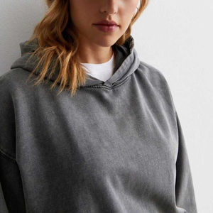 Nouveau Top vente 2024 personnalisé surdimensionné lavage à la pierre en détresse respirant prix bas sweats à capuche lavés à l'acide pour femmes OEM entretenu - Product Image 5