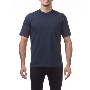 Ringer Club algodón manga corta Camisetas hombres Proclub peso pesado sólido manga corta Camisetas cuello redondo - Product Image 5