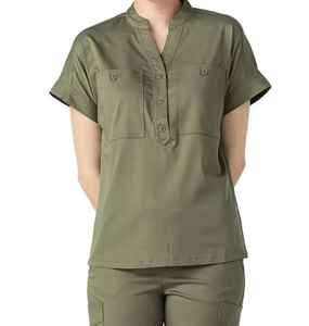 Uniforme de travail médical confortable à manches courtes en tricot 100% coton pour hommes/femmes, blouses médicales élégantes, service OEM GENERSA SPORTS - Product Image 2