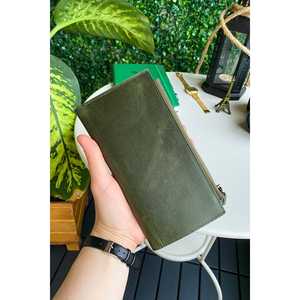 Grand portefeuille en cuir véritable Mannu avec bandeau Produit de qualité supérieure - Product Image 2