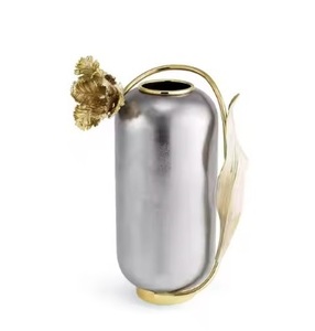 Florero de aluminio grande y moderno para boda, precio al por mayor, alto jarrón de mesa, decoración interior dorada hecha a mano, personalizada - Product Image 5