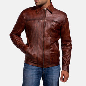 Chaqueta de cuero genuino de piel de oveja para hombre, chaqueta de motociclista de cuero multicolor para hombre. - Product Image 2