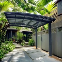 Abri de stationnement pour voiture en aluminium, pergola durable avec toit en polycarbonate, design moderne, simple, léger, pour la protection des véhicules en extérieur