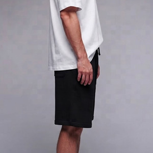 Shorts de hombre de alta calidad, estilo streetwear, con logo bordado personalizado, tela gruesa, color sólido, con bolsillos laterales, transpirables. - Product Image 2