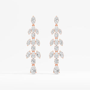 Boucles d'oreilles en diamant de laboratoire de qualité supérieure, cadeau pour elle, anniversaire, Saint-Valentin, coupe ovale, marquise, poire, or massif 14K/18K - Product Image 6