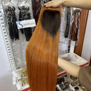 Paquets de cheveux humains 8-30 pouces paquets droits orange gingembre Extensions de cheveux vietnamiens vendeur de paquets de gros - Product Image 1