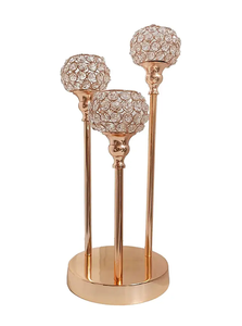 Candelabro de candelita de pilar de plata y oro de cristal clásico para mesa de boda de Navidad centro de mesa decoración del hogar cartón - Product Image 6