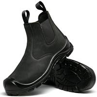 Bottes de Sécurité Noires en Cuir Caterpillar, Chaussures de Travail Industrielles pour Hommes