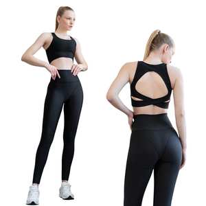 Ensemble de vêtements de sport pour femmes, taille plus, double face brossée, ajusté, respirant, couleur unie, entraînement, yoga, course à pied, fitness - Product Image 6