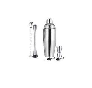 ชุดอุปกรณ์บาร์เครื่องปั่นคอกเทลบอสตันทำจากสแตนเลสโดยตรงกับกระเป๋าหนัง PU ภาพวาดไหมเคลือบเงาตามสั่ง - Product Image 3