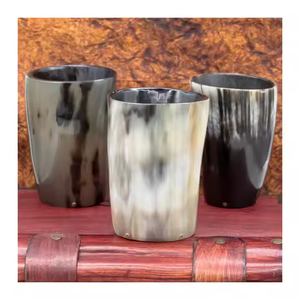 ถ้วยฮอร์นแท้ผิวธรรมชาติมีสไตล์และไม่เหมือนใครด้วยงานฝีมือเสี้ยว - Product Image 5