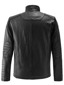 2025 llegada Unisex diseño Color bloque hombres chaqueta de cuero genuino personalizado de alta calidad hombres chaqueta de cuero al por mayor - Product Image 2