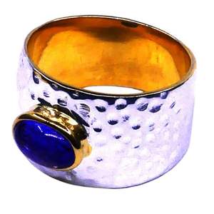 Bague tanzanite en argent sterling 925 plaqué or classique pour mariages et fêtes - Product Image 2