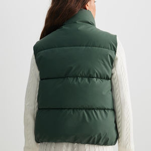 Nouvelle conception de mode d'hiver, logo personnalisé, veste matelassée d'hiver, col montant, veste sans manches pour femmes, vestes matelassées - Product Image 5