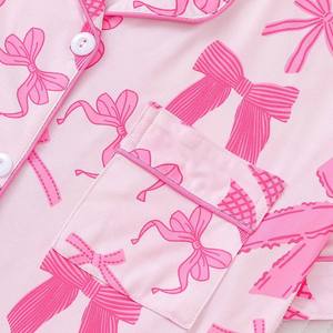 Pijamas de mujer con estampado personalizado, conjunto de ropa de descanso de bambú, pijamas de mujer con sensación de mano más suave, ropa de dormir - Product Image 2