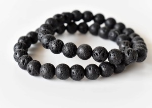 Pulsera de Cuentas de Lava Natural de Alta Calidad de 8mm, Clásica para Parejas, para Sanación, Meditación y Joyería de Aniversario - Product Image 3
