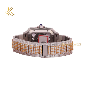 Reloj de Pulsera de Moda de Acero Inoxidable de Lujo con Moissanita de 41 mm, Cierre Oculto de Botón - Product Image 3