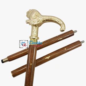 Bastón Náutico de Madera Hecho a Mano, Pulido, con Mango de Latón Estilo Derby, Diseño Antiguo Vintage, Recuerdo - Product Image 4