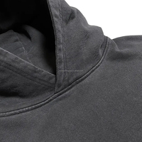 Más vendidos Boxy Fit Cropped Puff estampado gráfico 600G algodón Fleece Stone Wash Black Hoodie Cut and Sew Manufacturing Company
