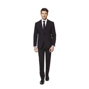 Abito da uomo OppoSuits Black Knight slim fit con chiusura a bottoni, monopetto o doppiopetto, taglia 42, stile sposo, in tessuto pettinato - Product Image 1