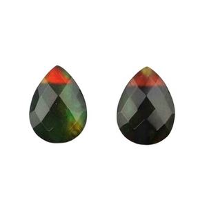 Precio al por mayor de alta calidad, 12x16mm, ammolita de cuarzo, Briolette facetado, corte de pera, piedra preciosa suelta, 8mm de altura para la fabricación de joyas - Product Image 2