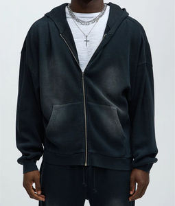 Sweat à capuche oversize délavé à l'acide 100% coton Automne 360 GSM Homme Vente chaude Look élégant - Product Image 4