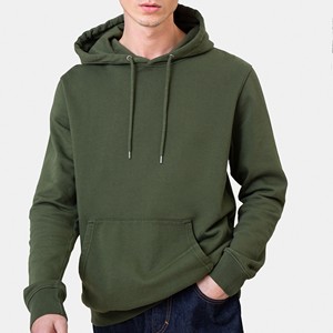 Haute qualité 350 GSM coton épais blanc pull uni lourd surdimensionné à capuche avec ficelle Logo personnalisé sweats à capuche pour hommes - Product Image 2