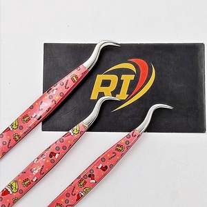 Eco-Friendly Stainless Steel Sustainable Anti-Magnetic Smooth Tip Volume <b>Fans</b> Tweezers Paper Coating Private <b>Eyelash</b> Tweezers - Product Image 2