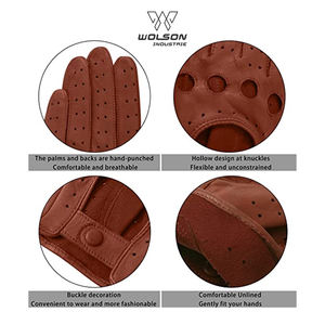 ถุงมือหนังแพะสำหรับขับขี่รถจักรยานยนต์ของผู้ชายและผู้หญิงถุงมือขับรถหน้าจอทัชสกรีนสำหรับทุกเพศคุณภาพสูง - Product Image 5