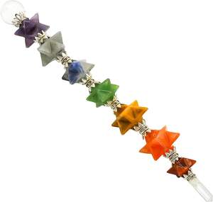 Bâton de guérison Merkaba à sept chakras tournant - Product Image 1