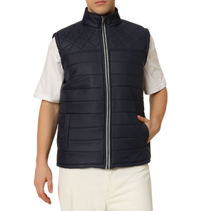 Men's OEM Custom Wholesale Puffer Vest - Solid Color Sleeveless Padded Breathable Outdoor Gilet Great for Stylish Winter Look - Product Image 1
