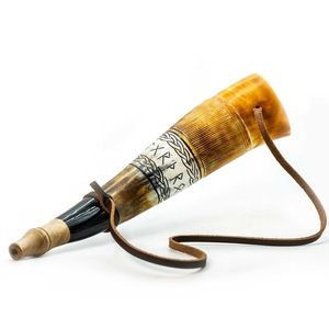 Personalizable respetuoso con el medio ambiente hecho a mano estilo vikingo tallado cuerno pulido Animal diseño cerveza náutico tallado a mano artesanías naturales - Product Image 2