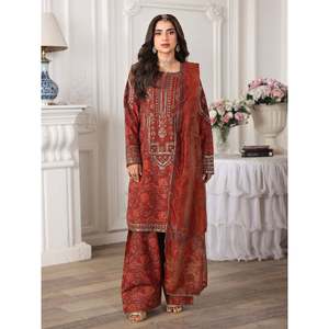 Mohagni Chiffon Embroidered Top with <b>Silk</b> Dupatta and Embroidered <b>Trousers</b>-007 - Product Image 1