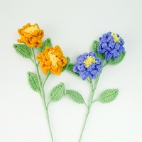 Vente en gros de bouffées de roses tulipes Galsang marguerite et lys ornements au crochet finis fleur au crochet tricotée à la main