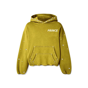 Prince Fabricante de ropa de calle personalizada Diseñador Cropped Acid Wash Heavyweight Graphic Boxy Oversized All Over Print Zip up Hoodie - Product Image 1