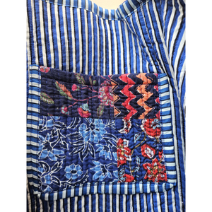 Sac fourre-tout en patchwork matelassé en coton ethnique fait à la main fermeture à glissière sac fourre-tout à bandoulière pour femmes épicerie vêtements de plage - Product Image 6