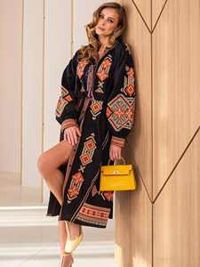 Robe Maxi d'été pour dames Personnalisable en coton Casual Washable Mini Dress Tassel Decoration for Autumn Season Raisonnable Price - Product Image 4